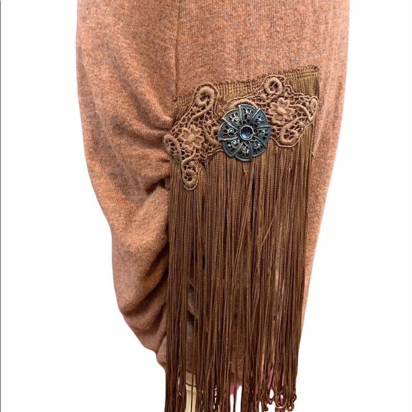 Vintage 80’s wool sweater mini dress with tassels - Picture 5 of 9